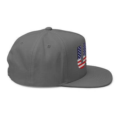 USA Flat Bill Cap | Embroidered Snapback Hat