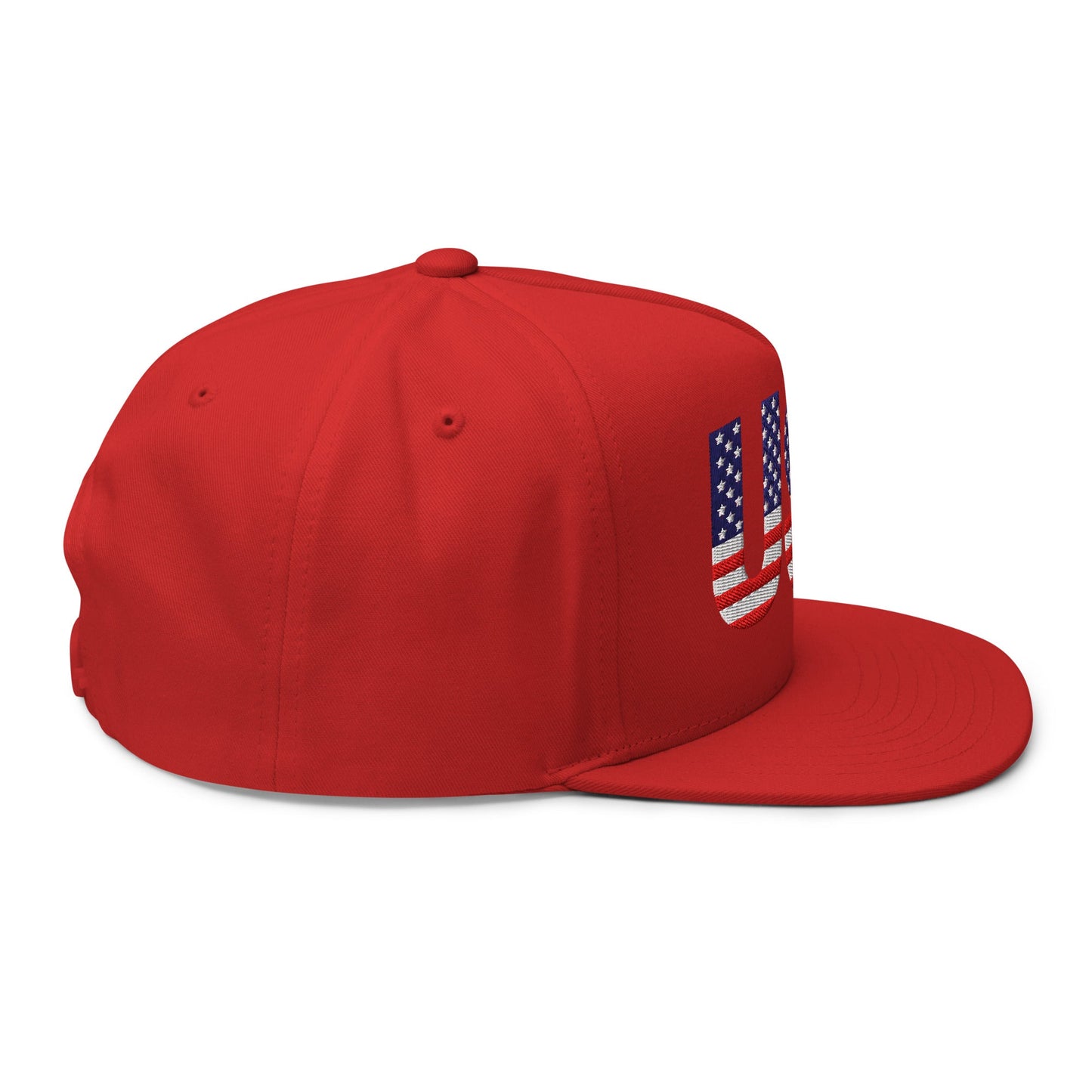 USA Flat Bill Cap | Embroidered Snapback Hat