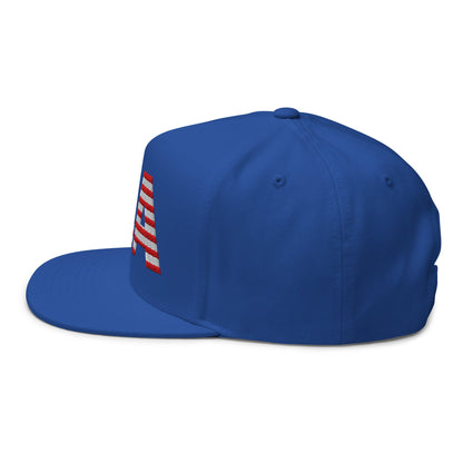 USA Flat Bill Cap | Embroidered Snapback Hat