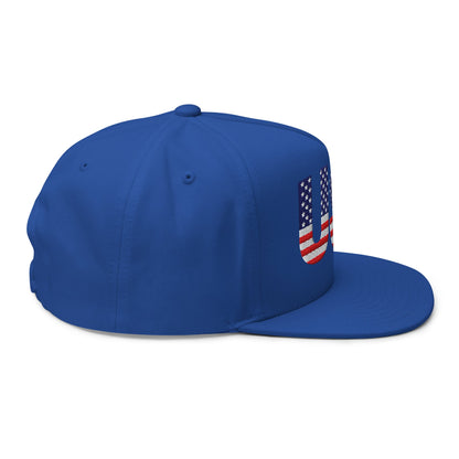 USA Flat Bill Cap | Embroidered Snapback Hat