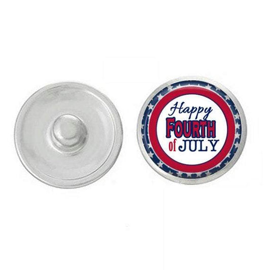USA - Happy Fourth of July Snap - Compatible with Ginger Snap - Red