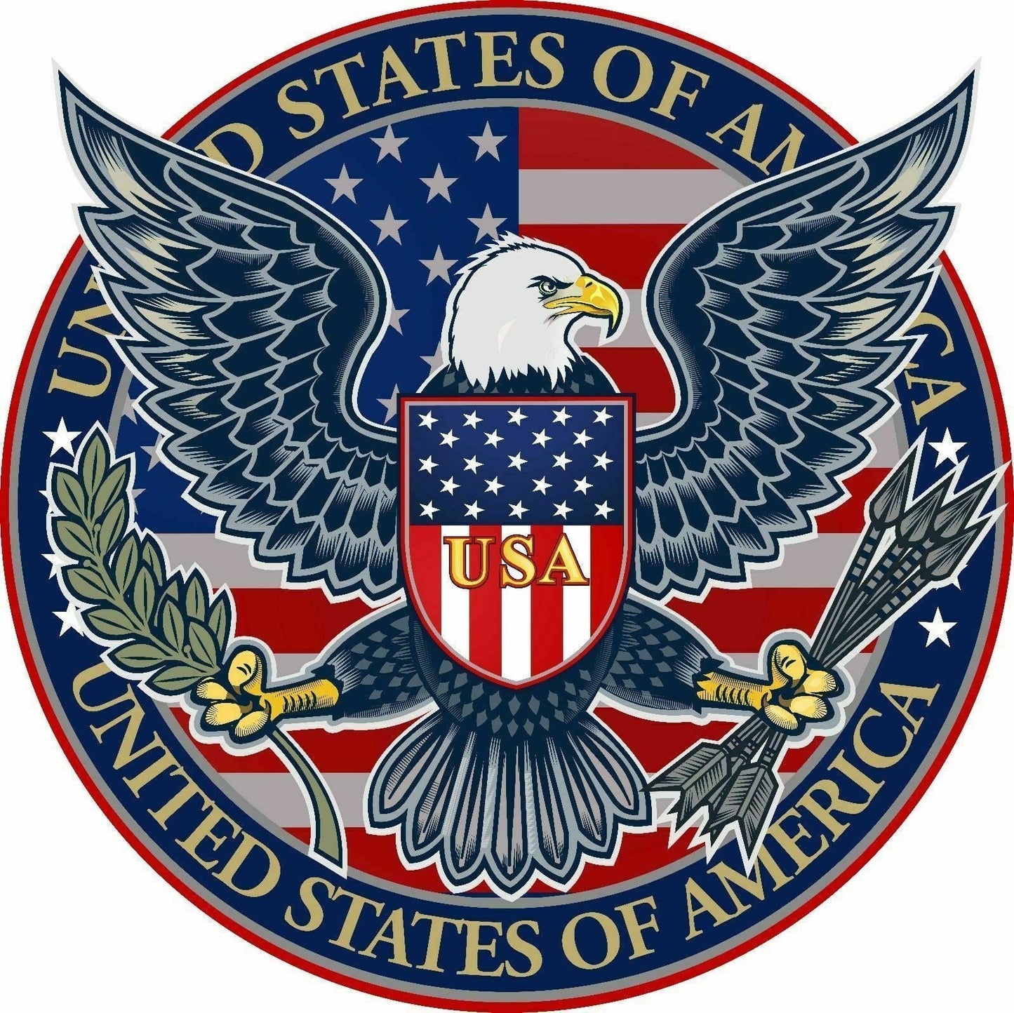 USA Patriotic Eagle Decal Sticker Us Made Vehicle Car Truck Window