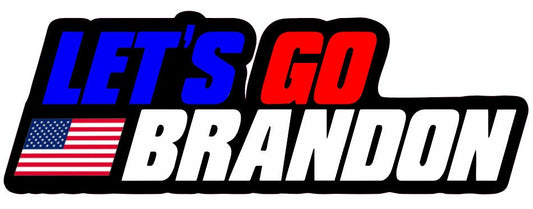 American Flag Let's Go Brandon Anti Biden Car Van Truck Decal Bumper