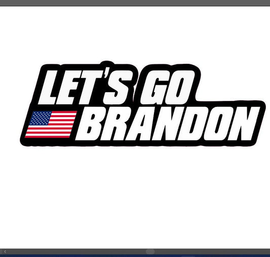 White Text American Flag Let's Go Brandon Anti Biden Car Van Truck