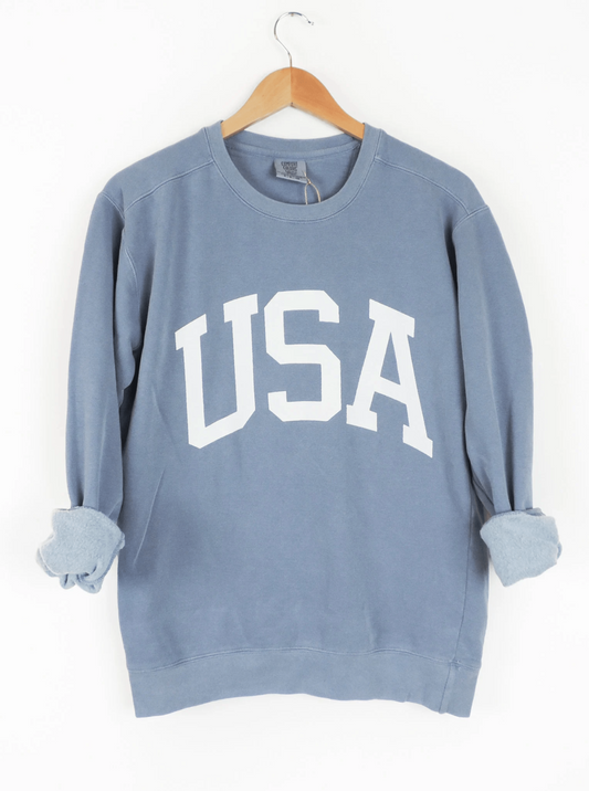 USA Crewneck - Retro Patriotic Sweatshirt | Wild Kard Vintage