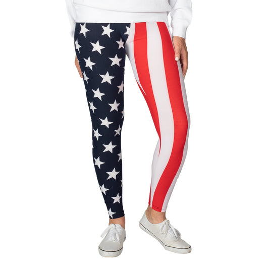 America 250 Patriotic Flag Leggings with Bracelet – Women's