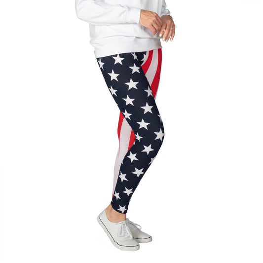 America 250 Patriotic Flag Leggings with Bracelet – Women's