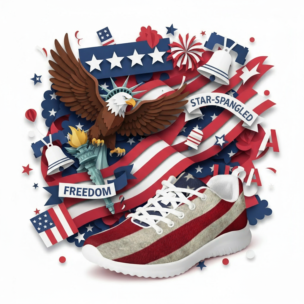 Men's Patriotic Star-Spangled Sneakers | Shop250America