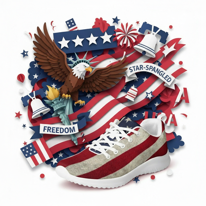 Men's Patriotic Star-Spangled Sneakers | Shop250America