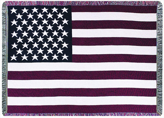 Manual Woodworkers and Weavers AUSA53 Usa Flag Tapestry Throw Blanket