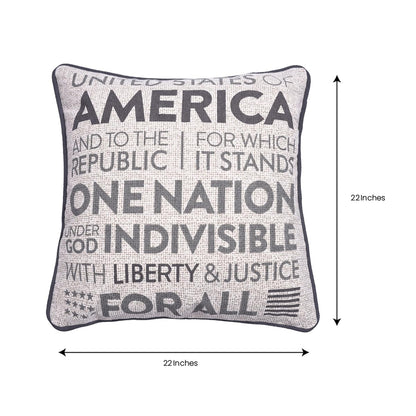 Patriotic Design Printed Throw Pillow Cover - 18 x 18 Inches