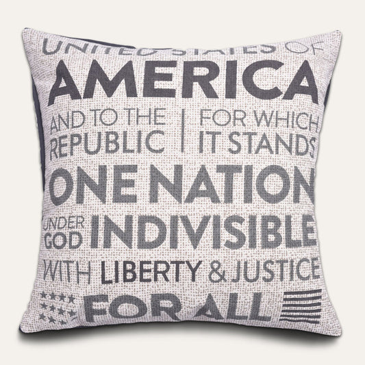 Patriotic Design Printed Throw Pillow Cover - 18 x 18 Inches
