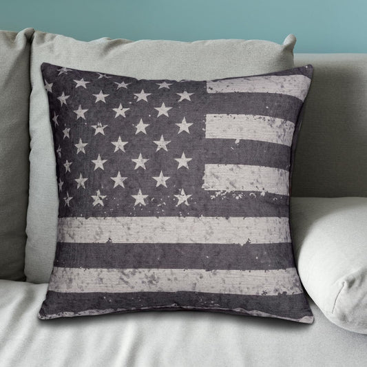 Patriotic Design Printed Throw Pillow Cover - 18 x 18 Inches