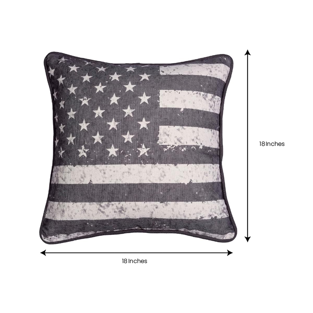 Patriotic Design Printed Throw Pillow Cover - 18 x 18 Inches