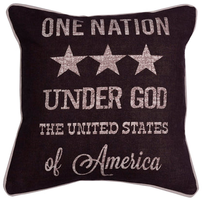 Patriotic Design Printed Throw Pillow Cover - 18 x 18 Inches