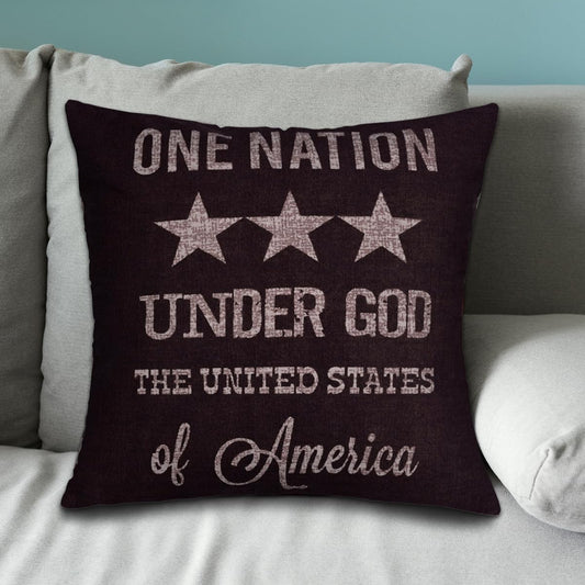 Patriotic Design Printed Throw Pillow Cover - 18 x 18 Inches