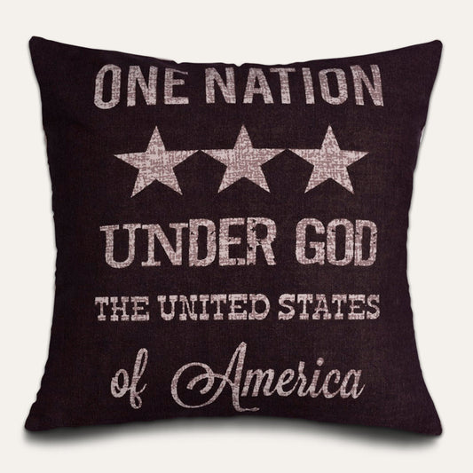 Patriotic Design Printed Throw Pillow Cover - 18 x 18 Inches