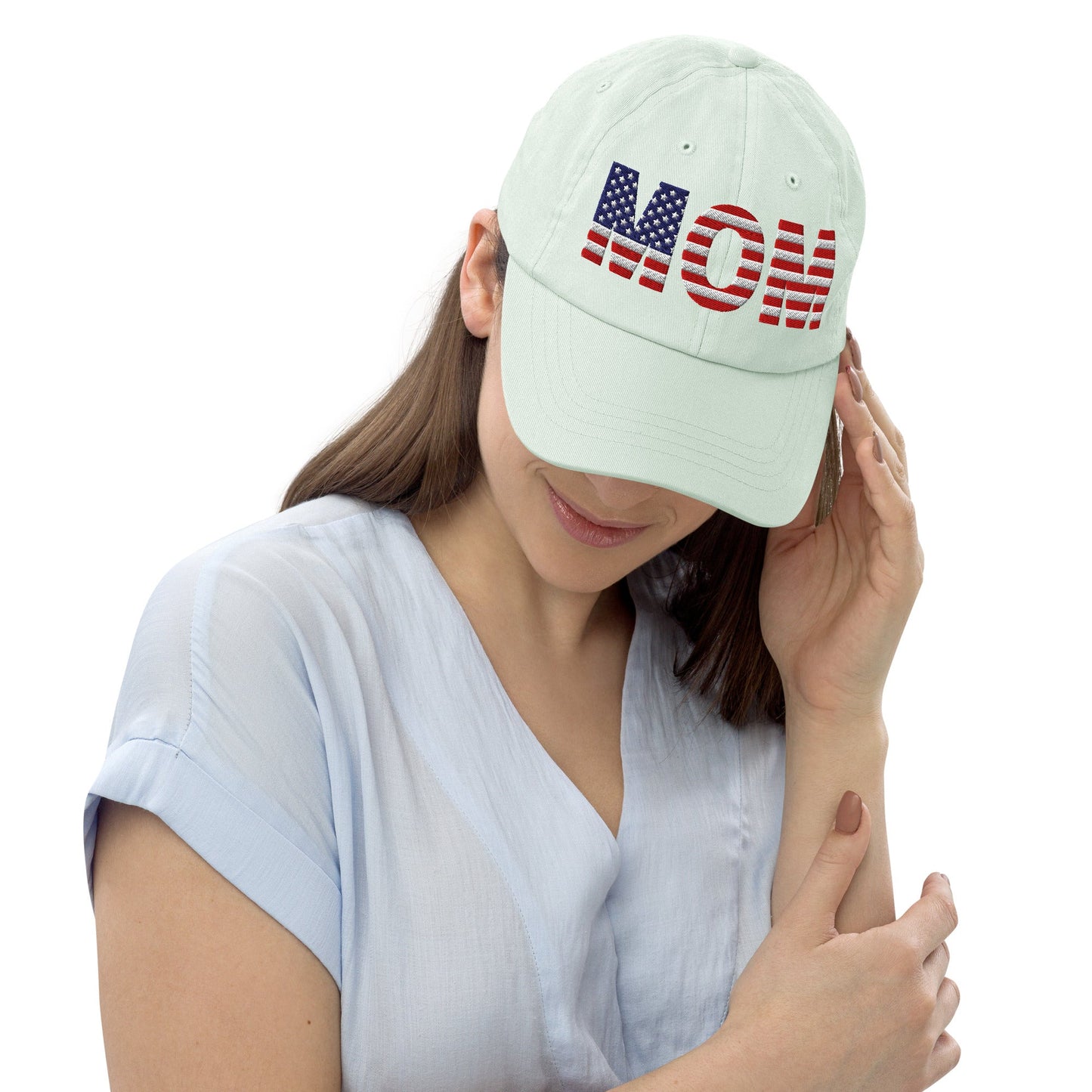 Mom USA Pastel Baseball Hat | Patriotic Headwear