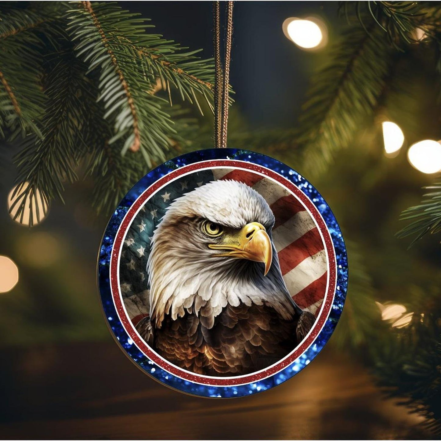 Patriotic American Eagle Two Round Sign