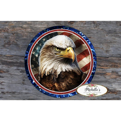 Patriotic American Eagle Two Round Sign