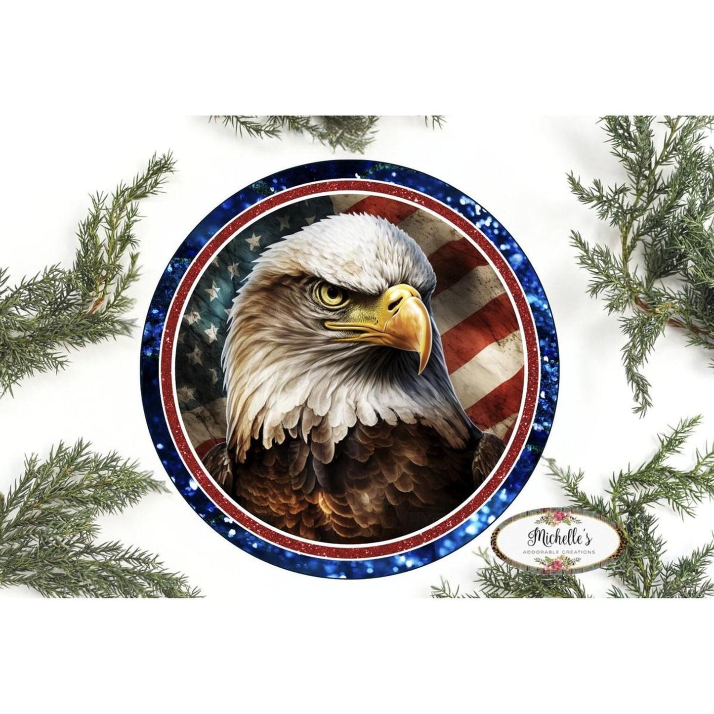 Patriotic American Eagle Two Round Sign