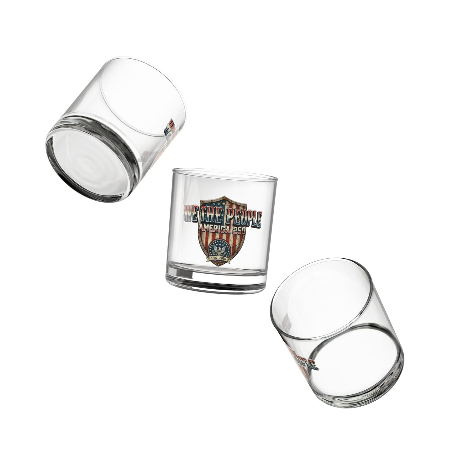 Patriotic We the People America’s 250th Anniversary Rocks Glass