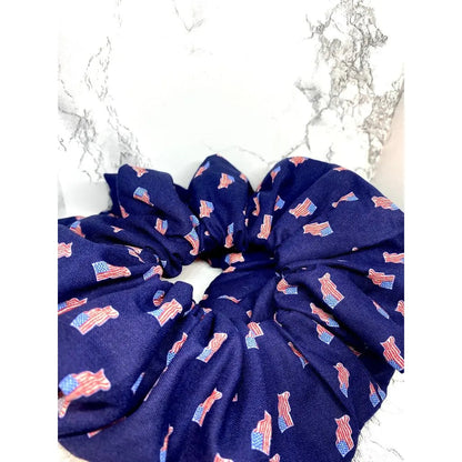 Navy Flag Patriotic Oversized Scrunchie