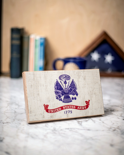 Army Wooden Desk Flag – American Oak | Made in USA | Flags of Valor