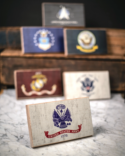 Army Wooden Desk Flag – American Oak | Made in USA | Flags of Valor