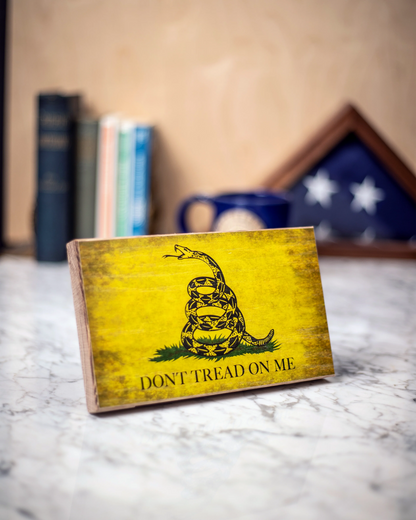 Gadsden Wooden Desk Flag – American Oak | Flags of Valor