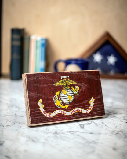 Marine Corps Wooden Desk Flag – Oak | Shop250America