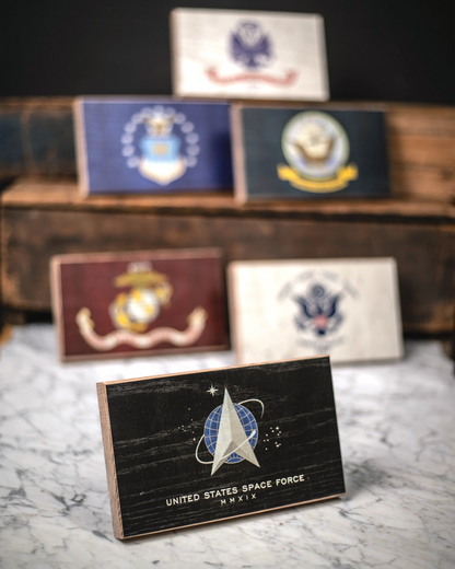 Space Force Wooden Desk Flag – American Oak | Shop250America