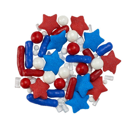Patriotic Fusion Mix Sprinkles 26 oz - Red White Blue Baking Decorations