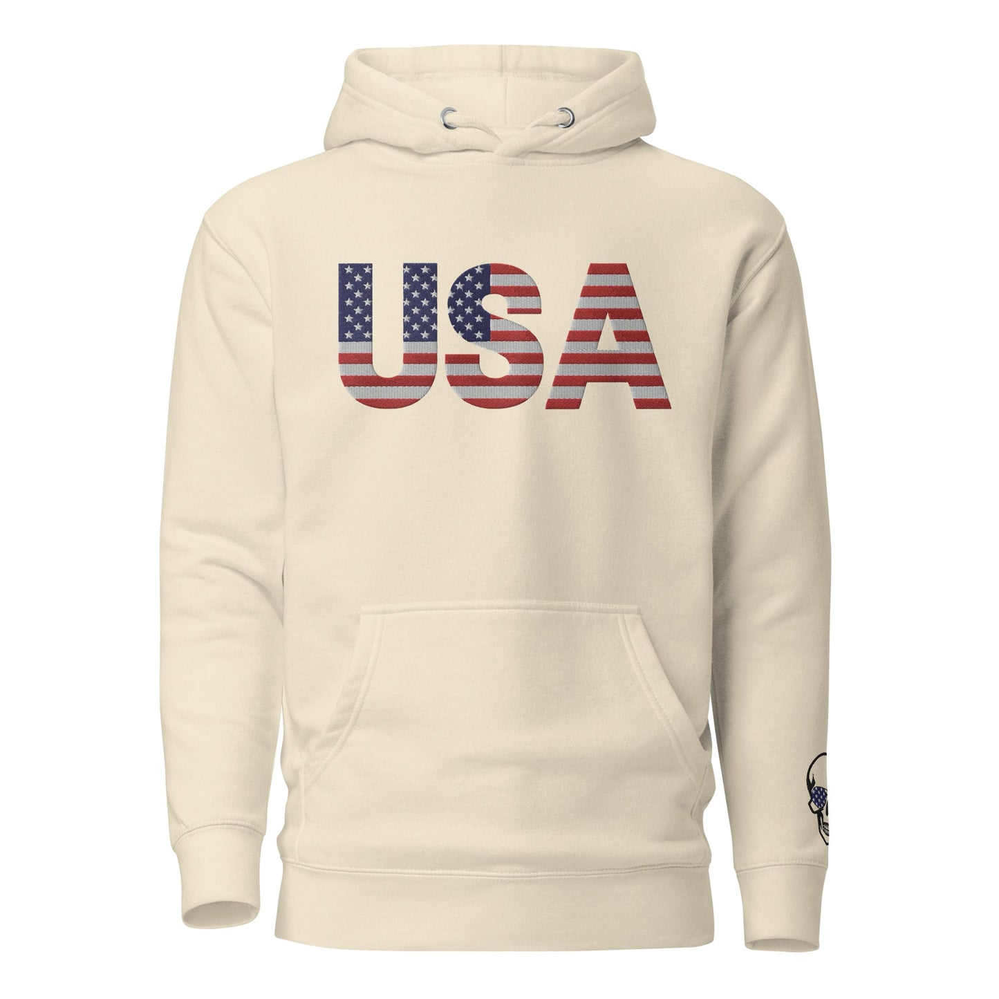 USA Large Embroidery Hoodie | Patriotic Unisex Apparel