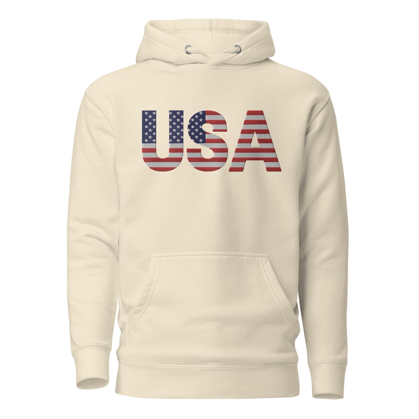 USA Large Embroidery Unisex Hoodie | Patriotic Apparel