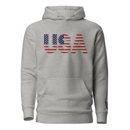 USA Large Embroidery Hoodie | Patriotic Unisex Apparel