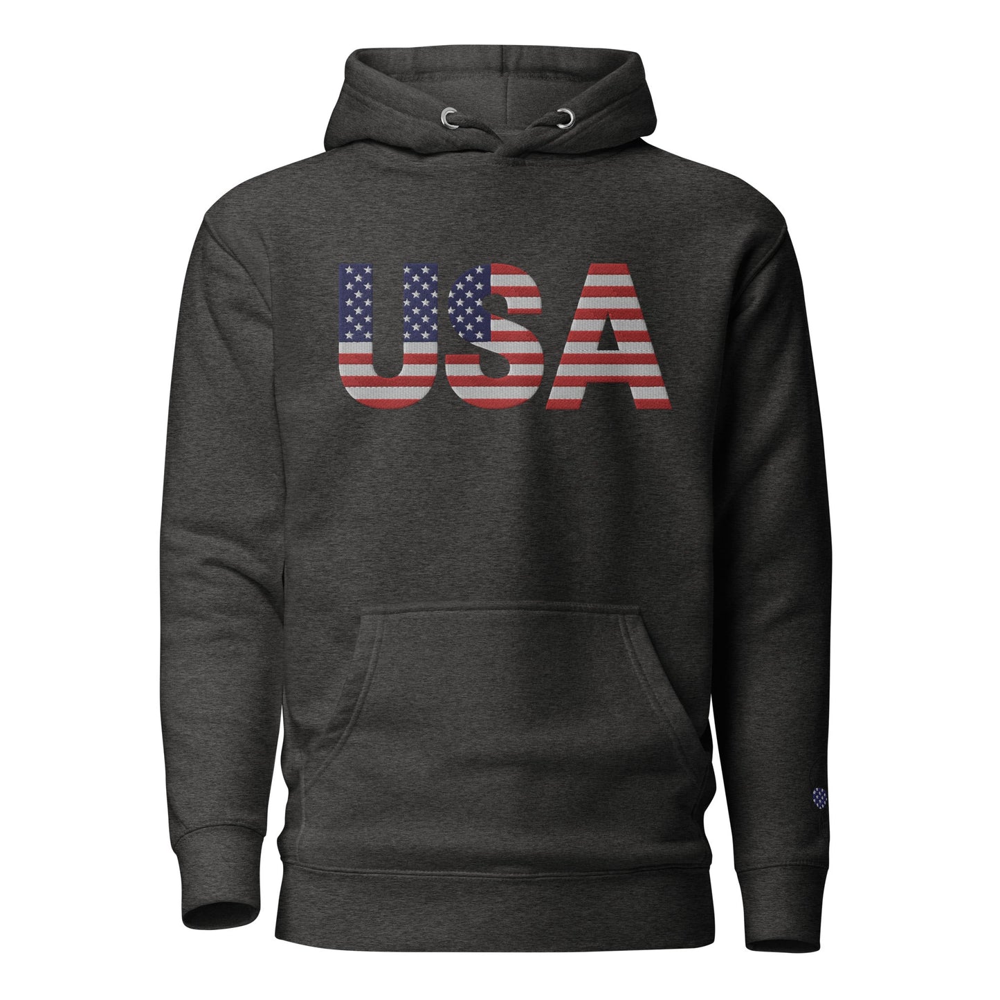 USA Large Embroidery Hoodie | Patriotic Unisex Apparel