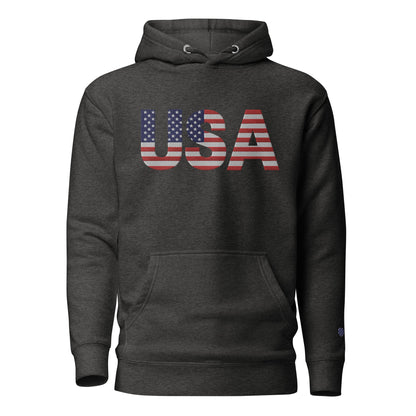 USA Large Embroidery Hoodie | Patriotic Unisex Apparel