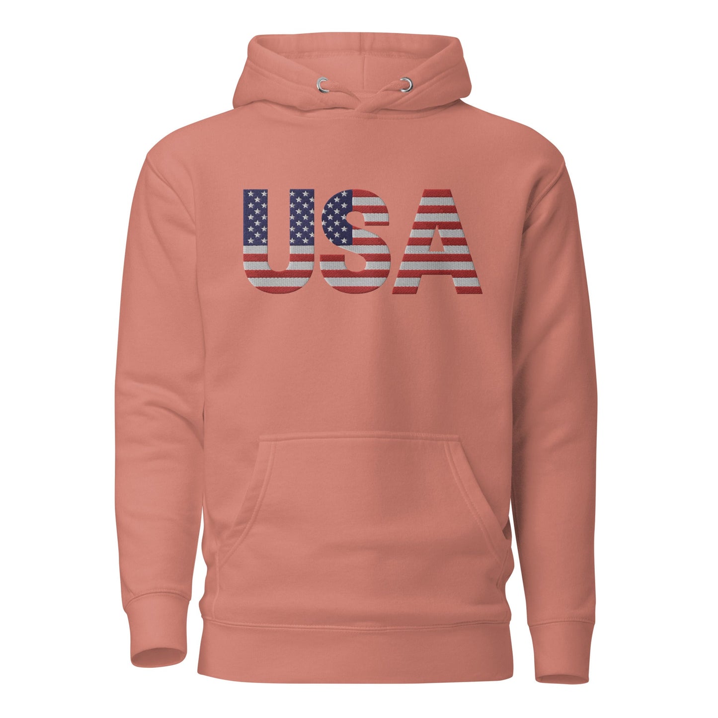 USA Large Embroidery Unisex Hoodie | Patriotic Apparel