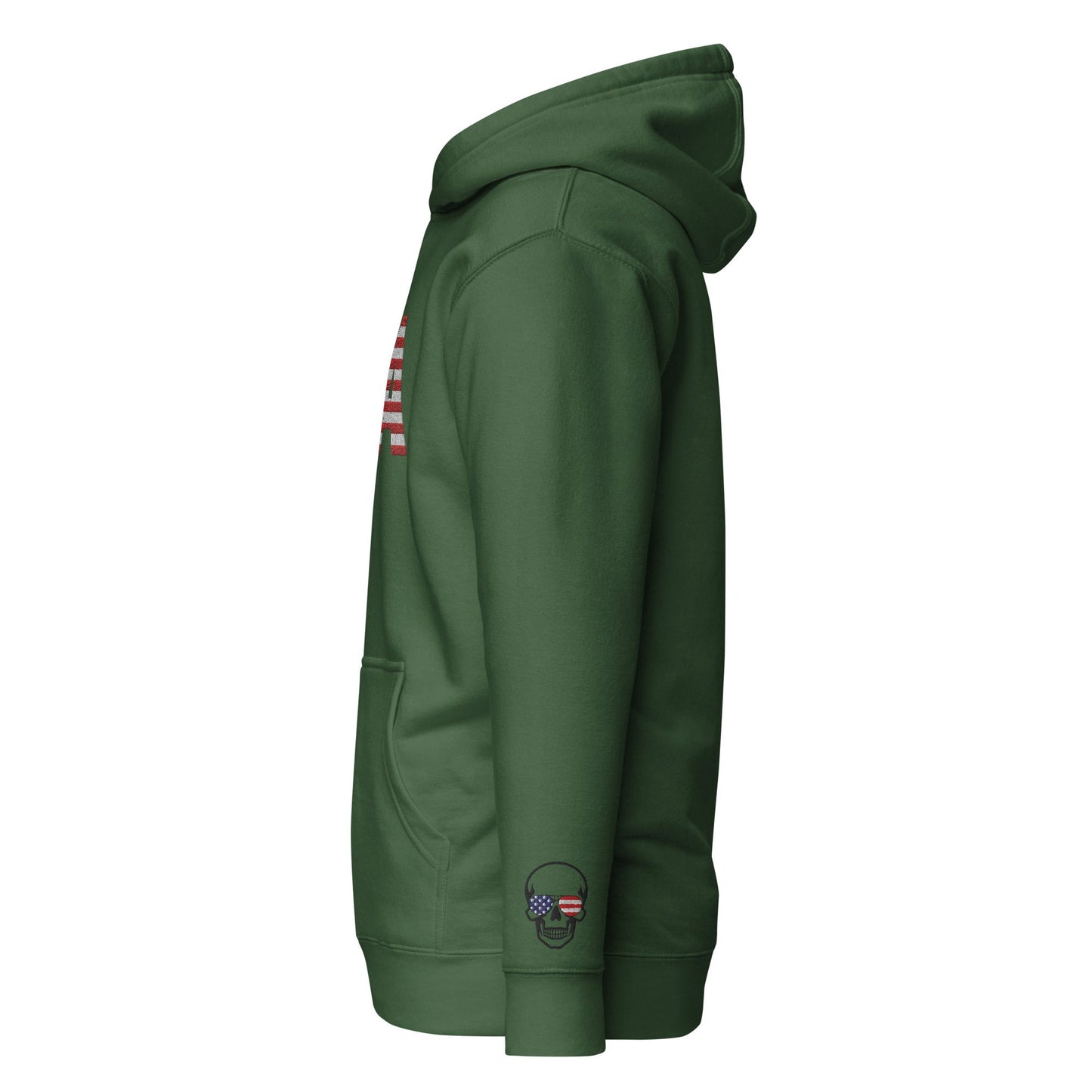 USA Large Embroidery Hoodie | Patriotic Unisex Apparel