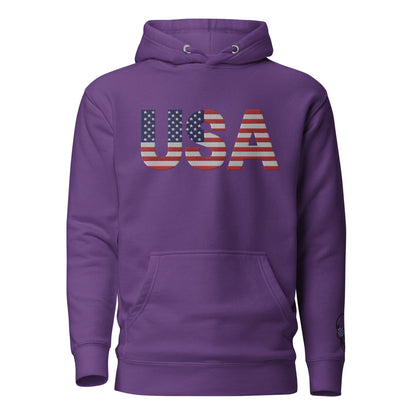 USA Large Embroidery Hoodie | Patriotic Unisex Apparel