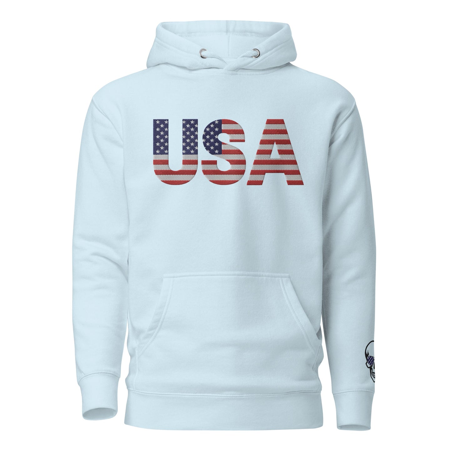 USA Large Embroidery Hoodie | Patriotic Unisex Apparel