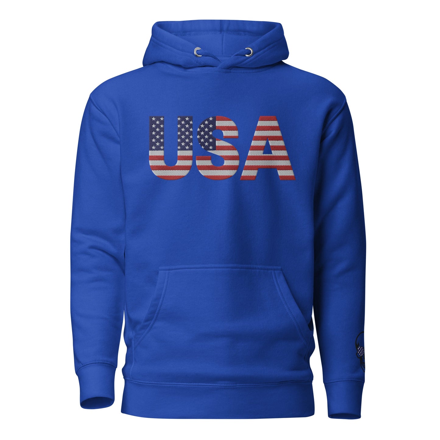 USA Large Embroidery Hoodie | Patriotic Unisex Apparel