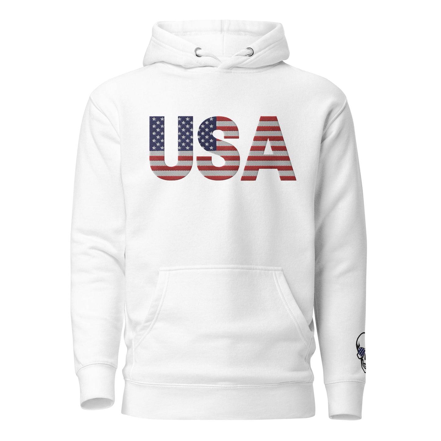 USA Large Embroidery Hoodie | Patriotic Unisex Apparel