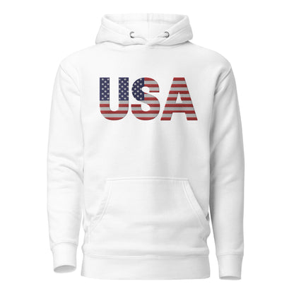 USA Large Embroidery Unisex Hoodie | Patriotic Apparel