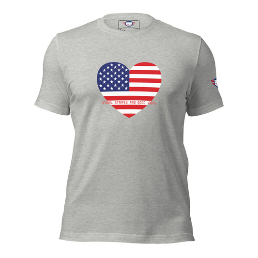 Stars Stripes Good Vibes Unisex T-Shirt | Patriotic