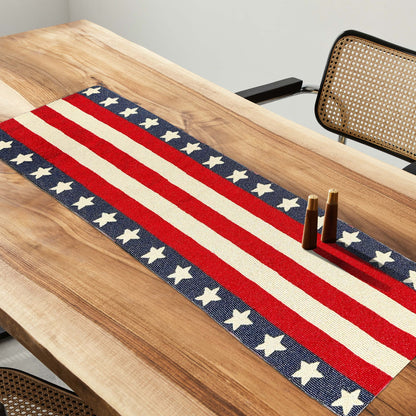 USA Flag Beaded Table Runner 13 x 35