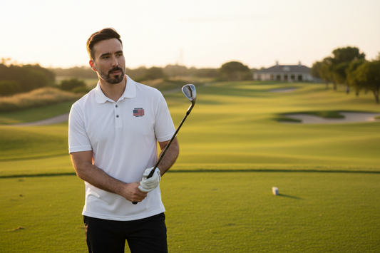 Men's American Flag Polo Shirt - Walton & Johnson | Shop250America