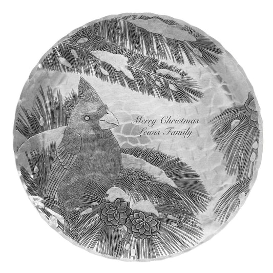 Winter Cardinal Round Plate by Wendell August Forge