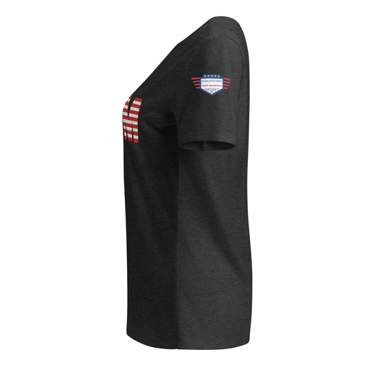 Mom USA V-Neck Tee | Women's Relaxed Patriotic T-Shirt